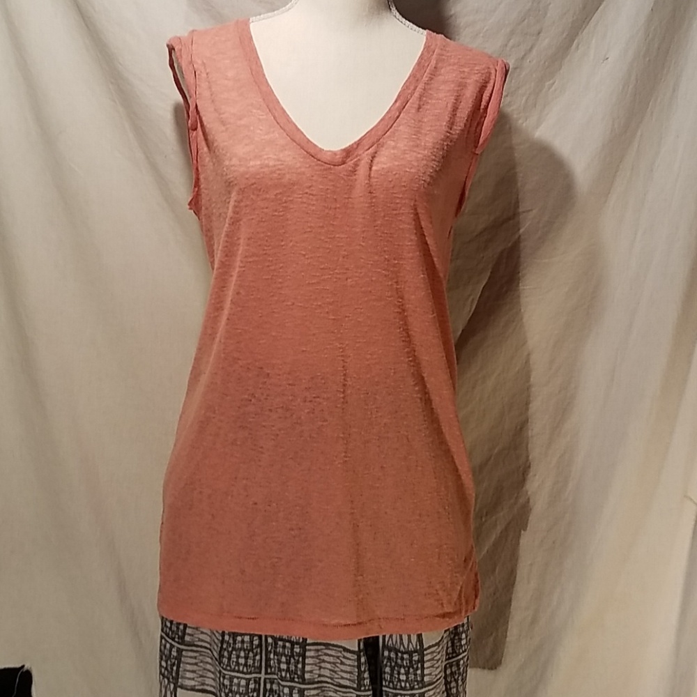 Rubbish tunic tank top peach scoop neck M texture